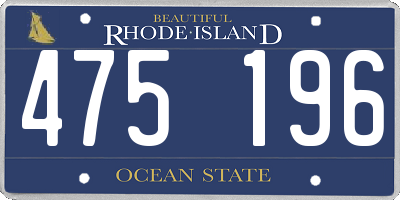 RI license plate 475196