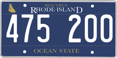 RI license plate 475200