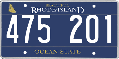 RI license plate 475201