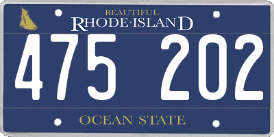 RI license plate 475202