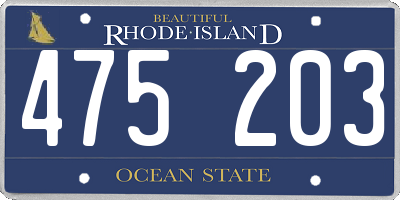 RI license plate 475203
