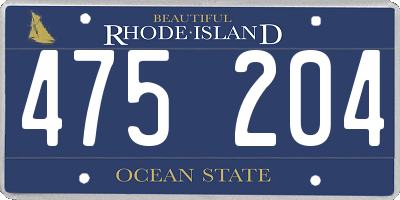 RI license plate 475204
