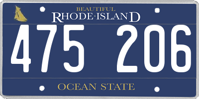RI license plate 475206