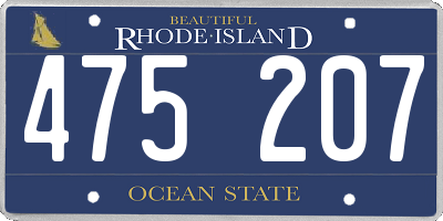 RI license plate 475207