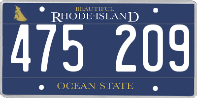 RI license plate 475209