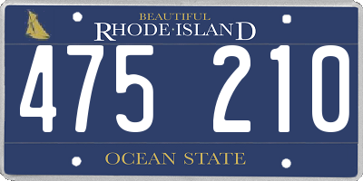 RI license plate 475210