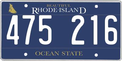 RI license plate 475216