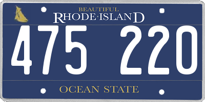 RI license plate 475220