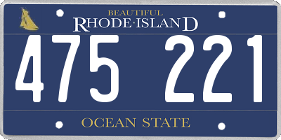 RI license plate 475221