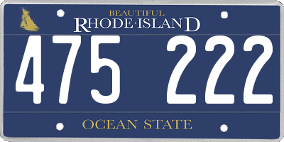 RI license plate 475222