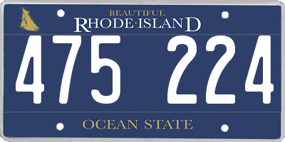 RI license plate 475224