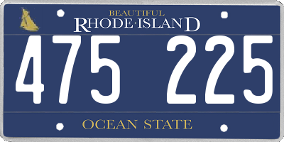 RI license plate 475225