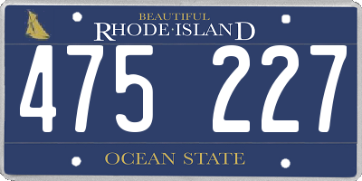 RI license plate 475227