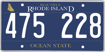 RI license plate 475228