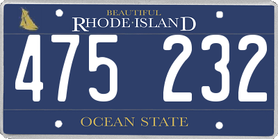 RI license plate 475232