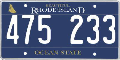 RI license plate 475233