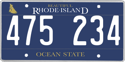 RI license plate 475234
