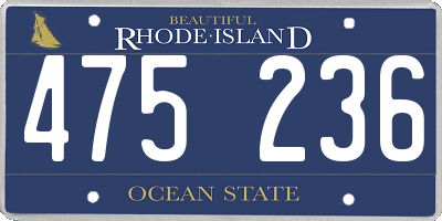 RI license plate 475236