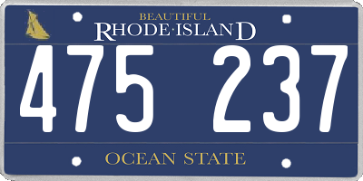 RI license plate 475237