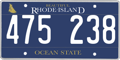 RI license plate 475238