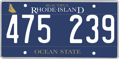RI license plate 475239
