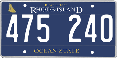 RI license plate 475240