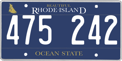 RI license plate 475242