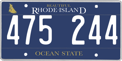 RI license plate 475244