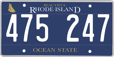 RI license plate 475247
