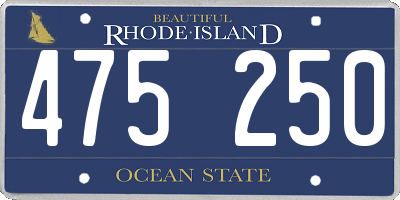 RI license plate 475250