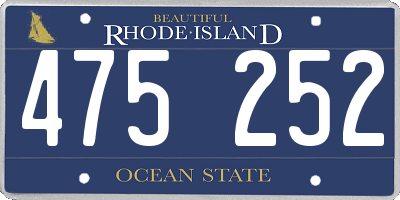 RI license plate 475252
