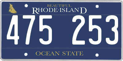 RI license plate 475253