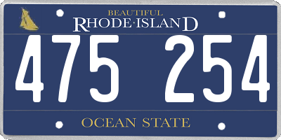 RI license plate 475254