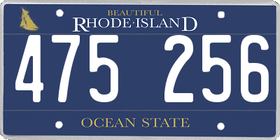 RI license plate 475256