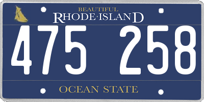 RI license plate 475258