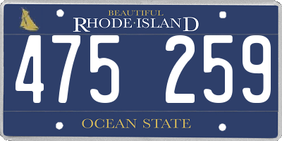 RI license plate 475259