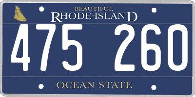 RI license plate 475260
