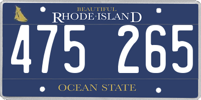 RI license plate 475265