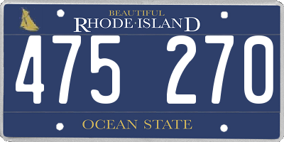 RI license plate 475270