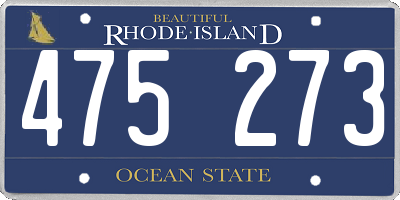 RI license plate 475273