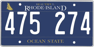 RI license plate 475274