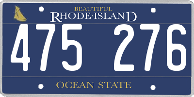 RI license plate 475276