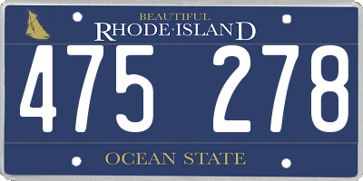 RI license plate 475278