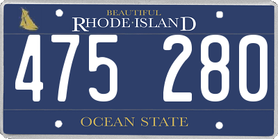 RI license plate 475280