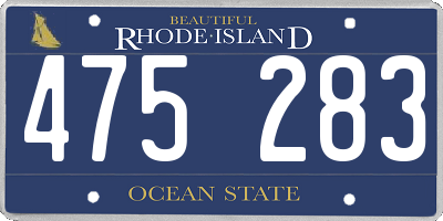 RI license plate 475283