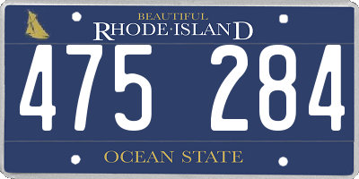 RI license plate 475284