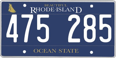 RI license plate 475285