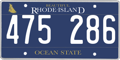 RI license plate 475286