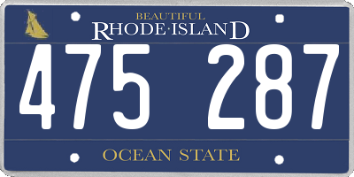 RI license plate 475287