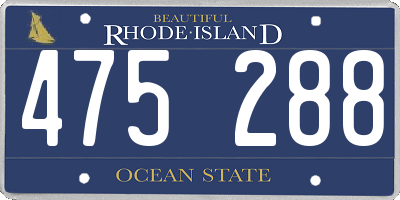 RI license plate 475288
